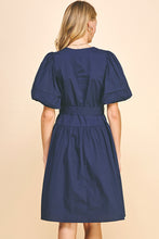 Load image into Gallery viewer, V neck navy dress
