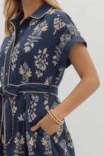 Load image into Gallery viewer, Navy Blue Floral Print Dress
