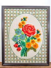 Load image into Gallery viewer, Vintage Floral Cross Stitch Artwork
