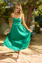 Load image into Gallery viewer, The Amanda- Contrast stripe green midi dress PINCH

