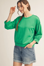 Load image into Gallery viewer, Lucky to be Me Green Top
