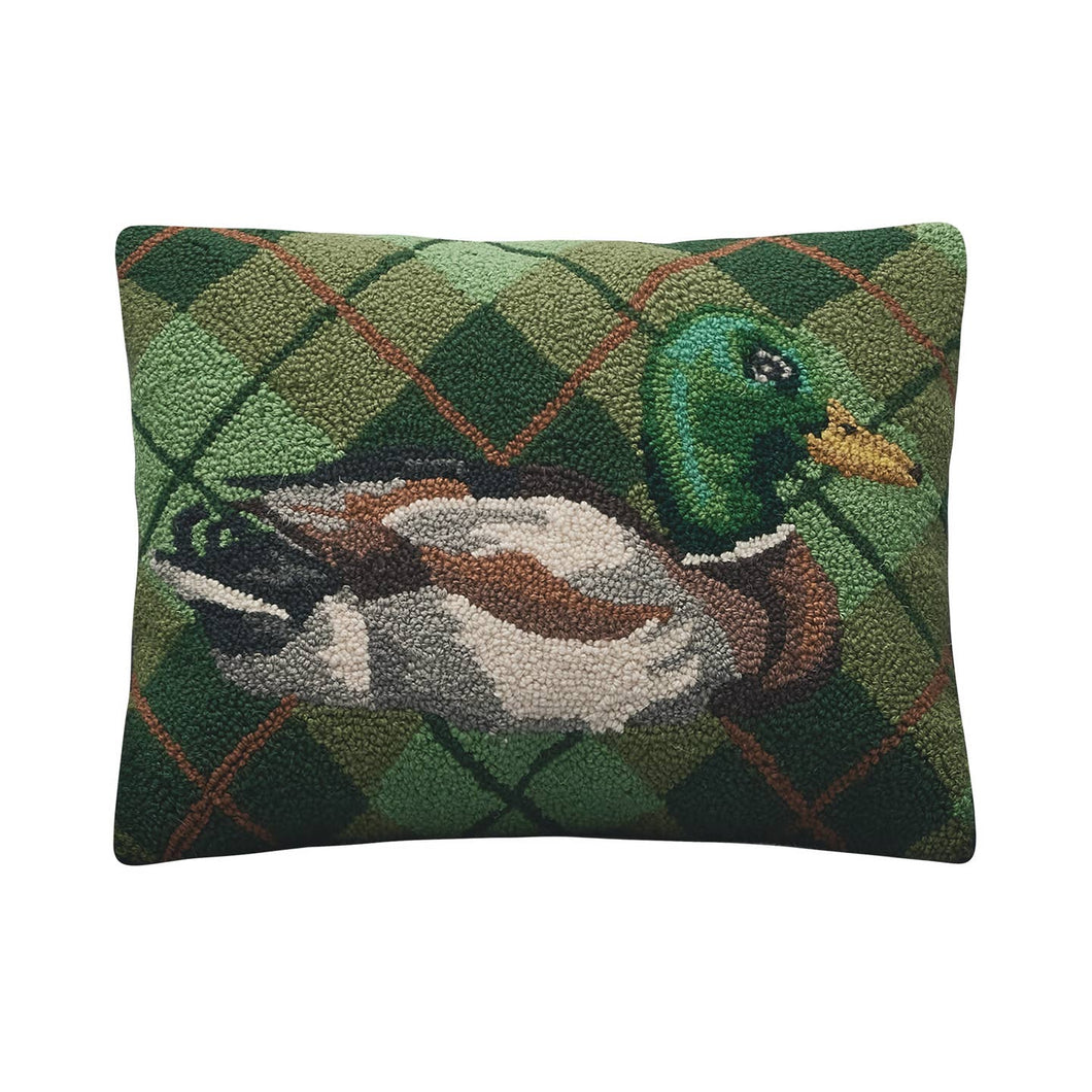 Mallard plaid hook pillow