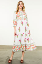 Load image into Gallery viewer, Floral tiered maxi dress with button detail
