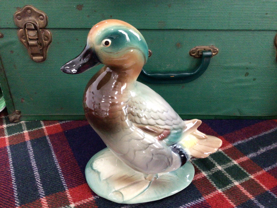 Vintage Green Winged Teal ceramic duck
