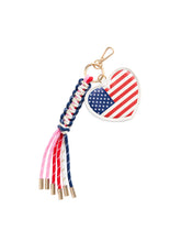 Load image into Gallery viewer, Americana Flag- Bag Charm Keyring

