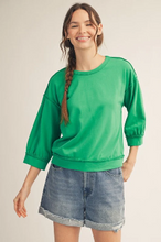 Load image into Gallery viewer, Lucky to be Me Green Top
