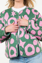 Load image into Gallery viewer, Quilted THML pink and green print jacket
