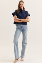 Load image into Gallery viewer, Entro Linen Top- Navy or Natural Linen
