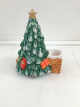 Load image into Gallery viewer, Vintage Christmas Tree with Bear candle holder

