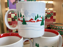 Load image into Gallery viewer, Vintage set of 4 Himark Saltera Sleigh Ride Christmas Landscape Coffee Cups Mugs Japan
