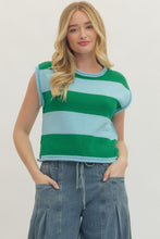 Load image into Gallery viewer, Green/Blue Sleeveless Sweater-Entro
