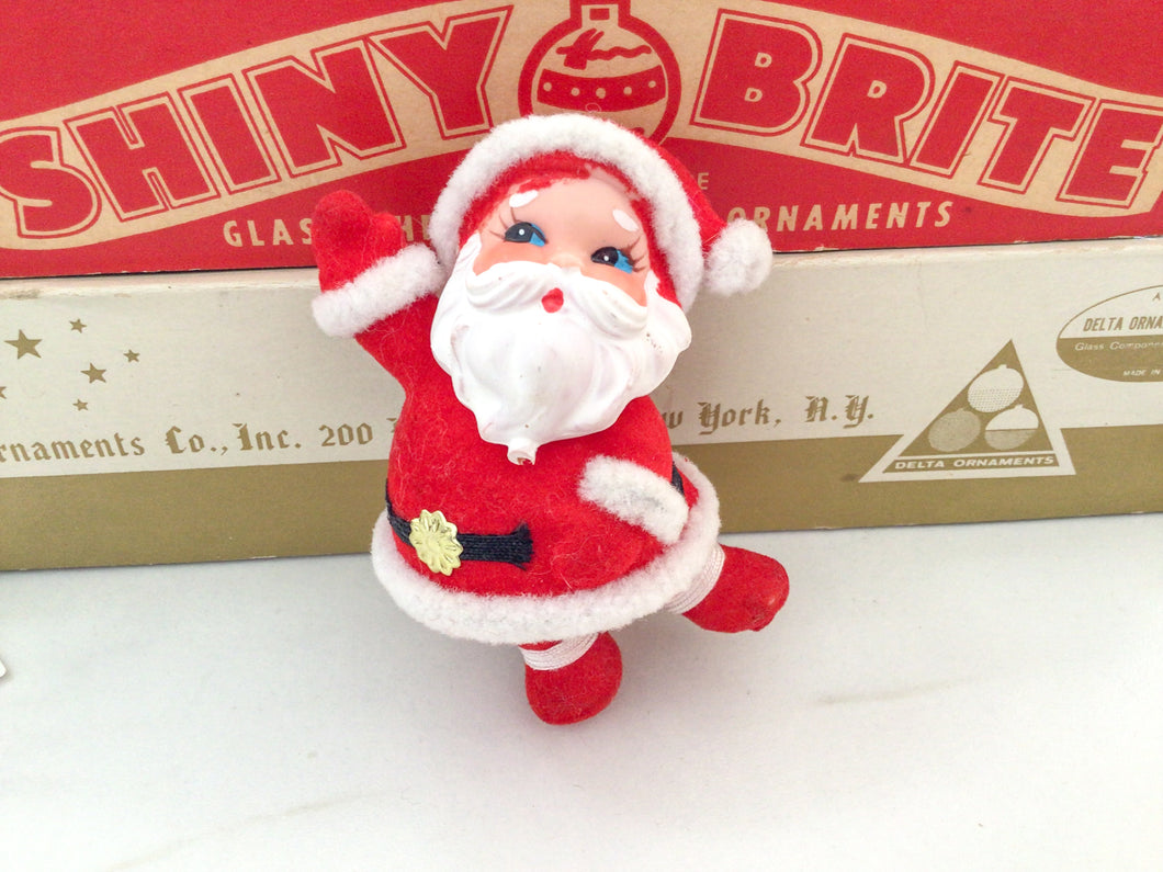 Vintage flocked Santa