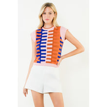 Load image into Gallery viewer, Short Sleeve Colorblock Knit Sleeveless Sweater THML
