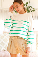 Load image into Gallery viewer, Striped knit sweater- green
