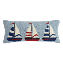 Load image into Gallery viewer, Sailboat Trio Hooked Pillow
