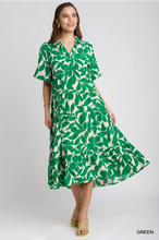 Load image into Gallery viewer, Green floral midi dress
