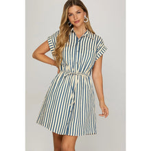 Load image into Gallery viewer, The Woven Stripe Mini Dress
