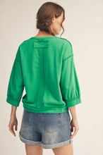 Load image into Gallery viewer, Lucky to be Me Green Top
