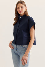 Load image into Gallery viewer, Entro Linen Top- Navy or Natural Linen
