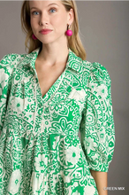 Load image into Gallery viewer, Green floral dress

