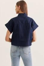 Load image into Gallery viewer, Entro Linen Top- Navy or Natural Linen
