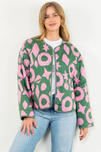 Load image into Gallery viewer, Quilted THML pink and green print jacket
