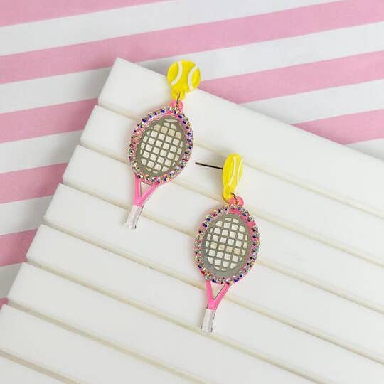 Glitzy Tennis dangle earrings