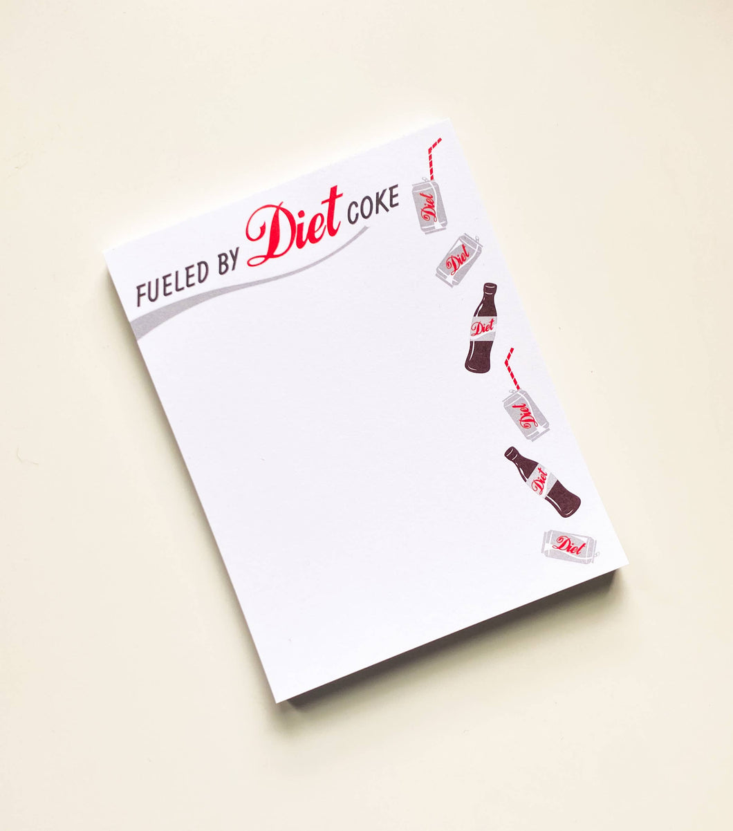Fueled by Diet Coke notepad