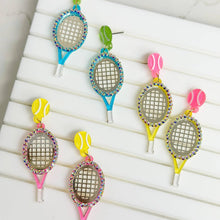 Load image into Gallery viewer, Glitzy Tennis dangle earrings
