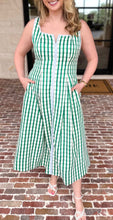 Load image into Gallery viewer, The Gracie- Green Gingham Midi Dress THML
