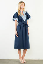 Load image into Gallery viewer, The Heather- Blue Dress with Contrasting Detail THML
