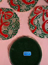 Load image into Gallery viewer, Vintage Christmas Bow Coasters S/6
