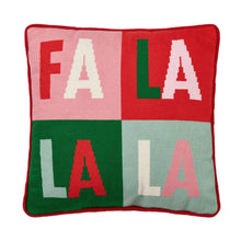 Load image into Gallery viewer, Fa La La Quadrant Embroidered Pillow
