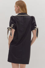 Load image into Gallery viewer, LBD with Scallop Cream Trim Detail
