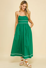 Load image into Gallery viewer, The Amanda- Contrast stripe green midi dress PINCH
