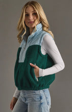 Load image into Gallery viewer, Green Quarter Zip Vest
