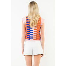 Load image into Gallery viewer, Short Sleeve Colorblock Knit Sleeveless Sweater THML
