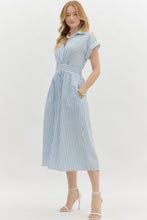 Load image into Gallery viewer, Blue striped midi dress
