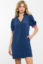 Load image into Gallery viewer, Blue dress with striped details
