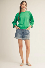 Load image into Gallery viewer, Lucky to be Me Green Top
