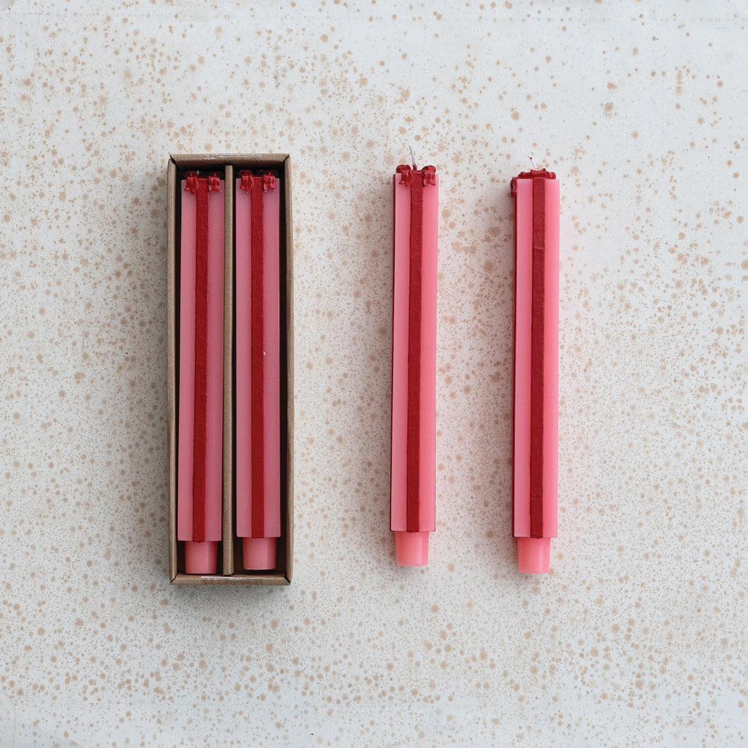 Unscented Christmas Gift Shaped Taper Candle Set