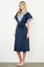 Load image into Gallery viewer, The Heather- Blue Dress with Contrasting Detail THML
