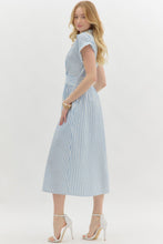 Load image into Gallery viewer, Blue striped midi dress
