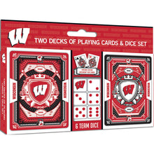 Load image into Gallery viewer, UW Madison 2 pack playing cards and dice set
