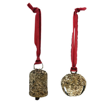 Load image into Gallery viewer, Glittered Bell Ornament
