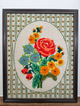 Load image into Gallery viewer, Vintage Floral Cross Stitch Artwork
