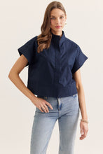 Load image into Gallery viewer, Entro Linen Top- Navy or Natural Linen
