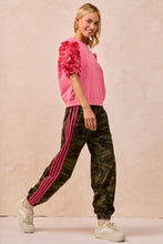 Load image into Gallery viewer, Camo pants with white side stripe
