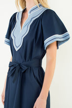 Load image into Gallery viewer, The Heather- Blue Dress with Contrasting Detail THML
