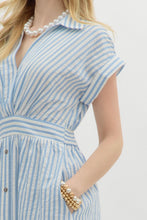 Load image into Gallery viewer, Blue striped midi dress
